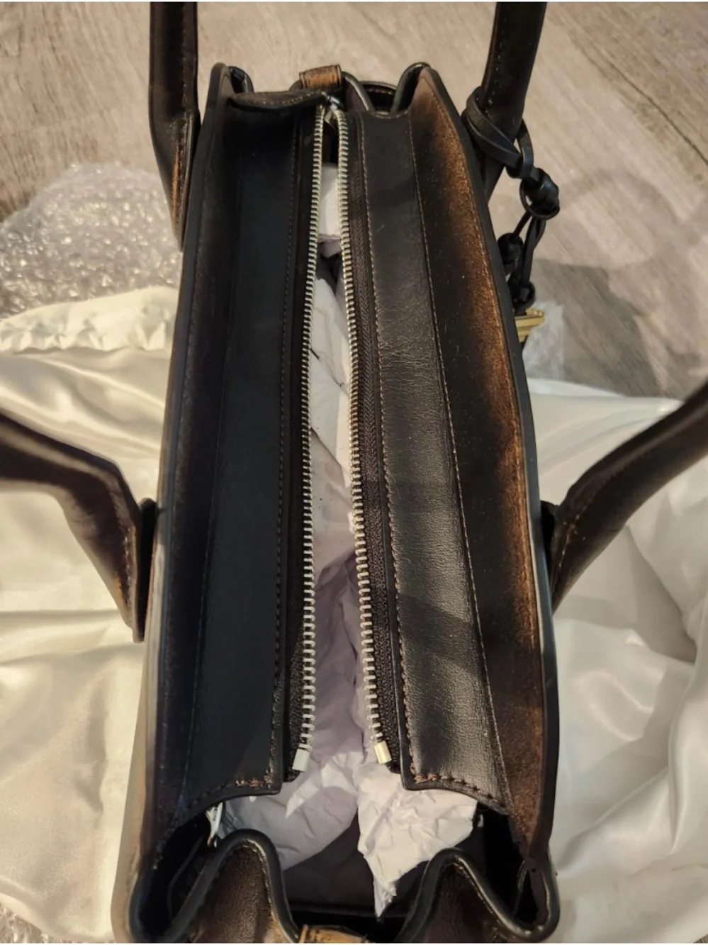 Coach Empire 34 in Loved Leather East West Shoulder Bag w Charms